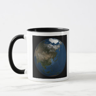 Caneca Uma vista global sobre Ásia com gelo marinho