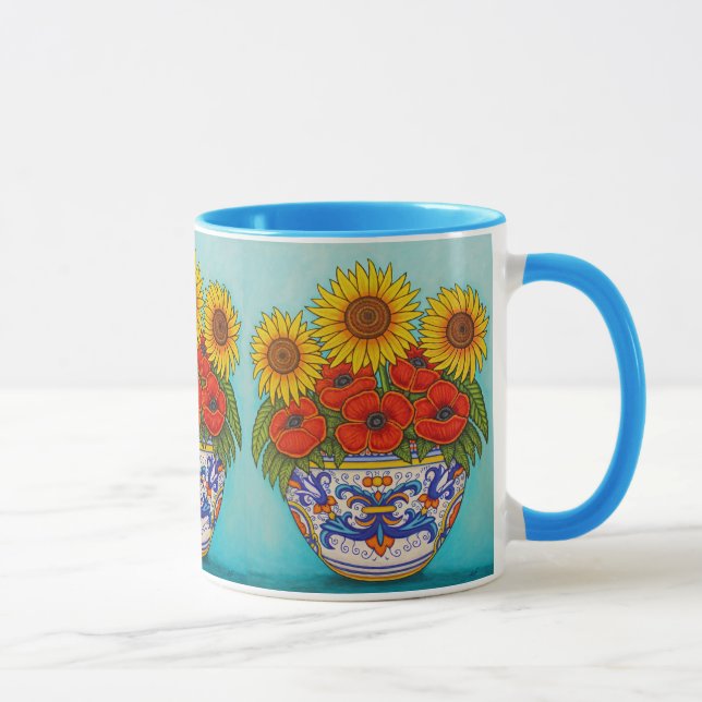 Caneca Úmbria Buquê Papoila Café Coffee Mug (Direita)