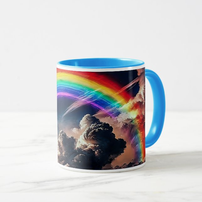 Caneca Un arc en ciel dans un ciel orageux. (Frente Esquerda)