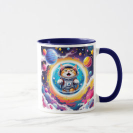 Caneca Un chat astronaute flottant dans l’espace.