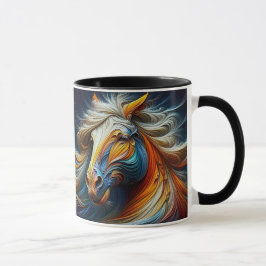Caneca Un cheval crinière au vent.