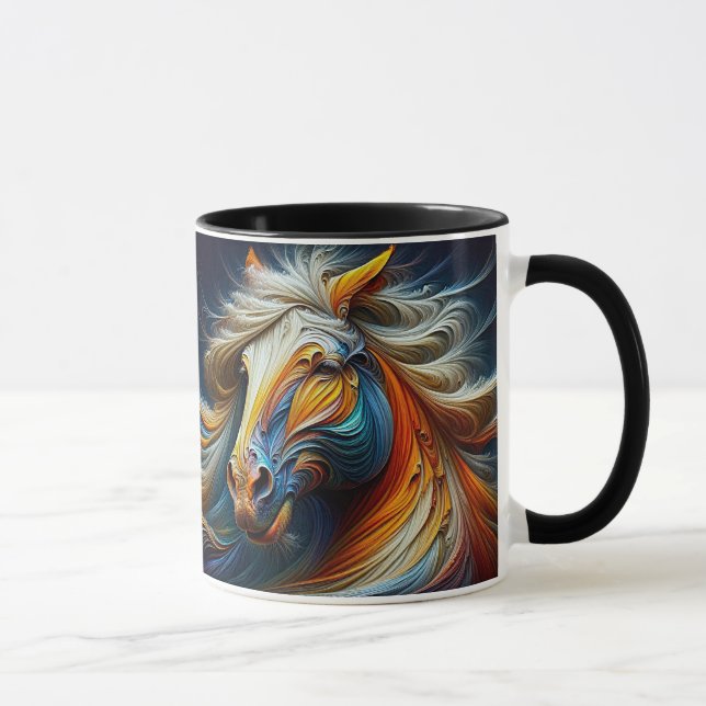 Caneca Un cheval crinière au vent. (Direita)