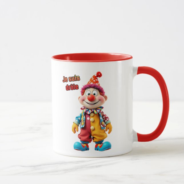 Caneca Un clown coloré se croit drôle. (Direita)