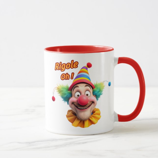 Caneca Un clown et jeu de mots. (Direita)