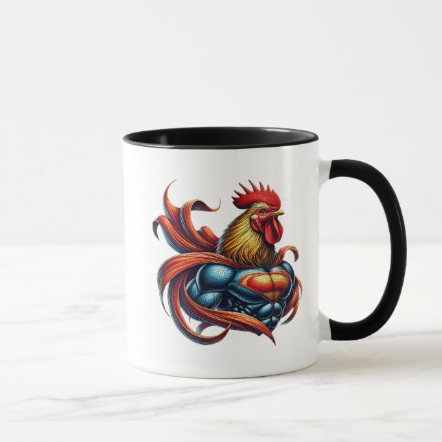 Caneca Un coq musclé au look impressionnant. (Direita)