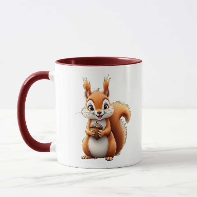 Caneca Un écureuil mignon et joyeux. (Esquerda)