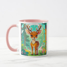 Caneca Un jeune cerf tout mignon te regarde.