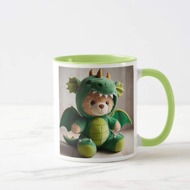 Caneca  Un ours en peluche déguisé en dragon. (Direita)