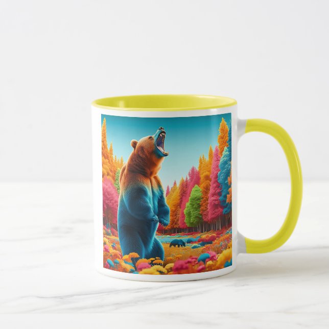 Caneca Un ours imposant, dressé sur ses pattes arrière. (Direita)