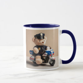 Caneca Un ours policier en peluche.
