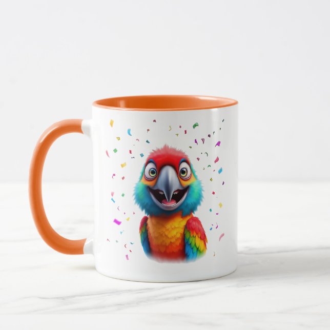 Caneca Un perroquet coloré en pleine explosion de joie. (Esquerda)