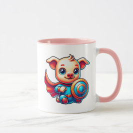 Caneca Un petit cochon super héros.