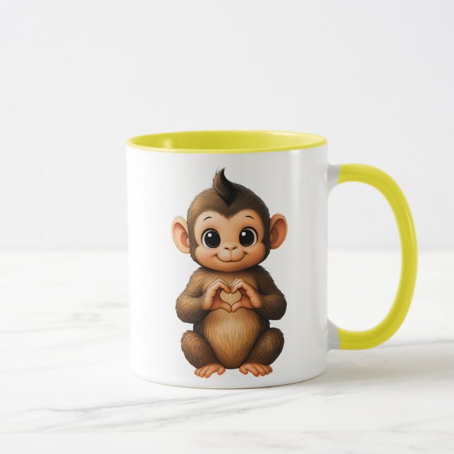 Caneca Un petit singe qui vous aime (Direita)
