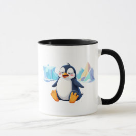 Caneca Un pingouin cartoon amusant.
