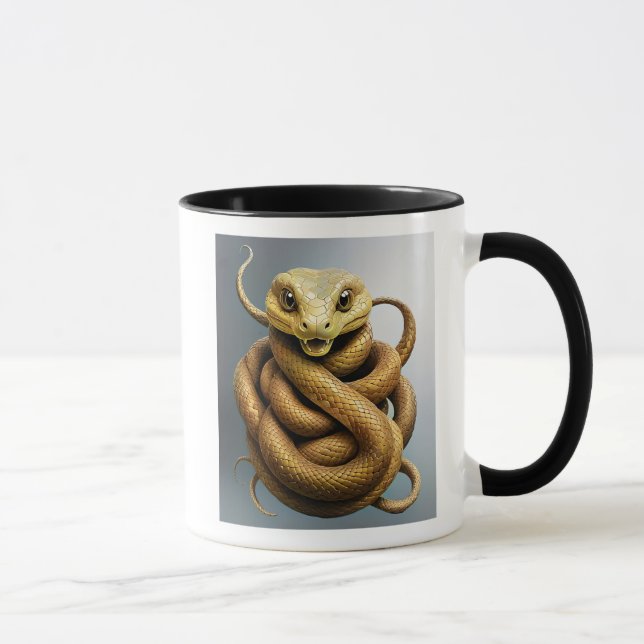 Caneca Un serpent majestueux enroulé. (Direita)