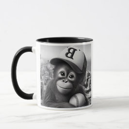 Caneca Un singe fan de baseball.
