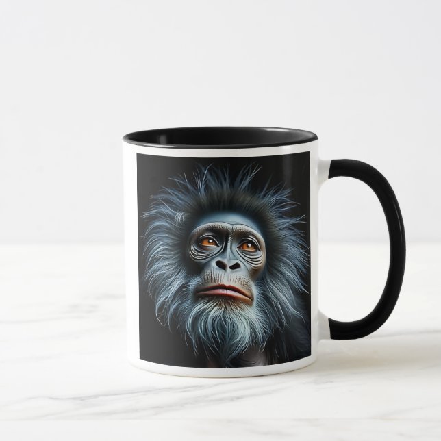 Caneca Un singe mélancolique et songeur. (Direita)