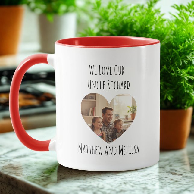 Caneca Uncle Photo Heart Mug (Heart photo personalized uncle coffee mug)