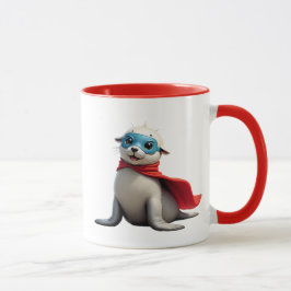 Caneca Une adorable loutre super-héros.