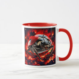 Caneca Une coccinelle monstrueuse et terrifiante.