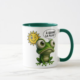Caneca Une grenouille attend la pluie