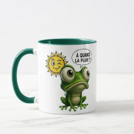 Caneca Une grenouille attend la pluie