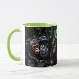 Caneca Une maman singe aime sa famille.