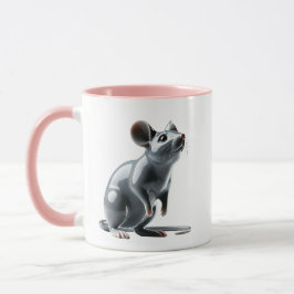 Caneca Une souris mignonne en porcelaine avec reflets.