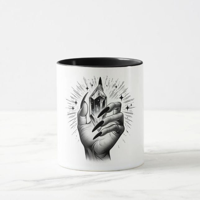 Caneca Unhas Pretas Longas & Magia de Energia de Cristal  (Centro)