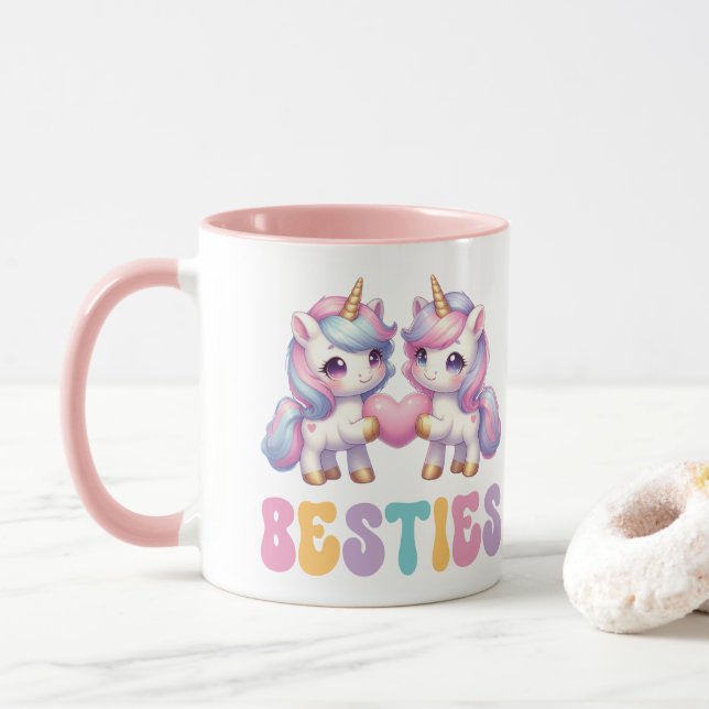 Caneca Unicorn Besties Melhores Amigos para Sempre (Com Donut)