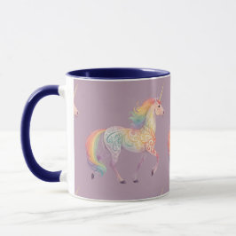 Caneca Unicórnio Arco-Íris Mágico Personalizado