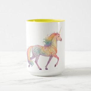 Caneca Unicórnio Arco-Íris Mágico Personalizado