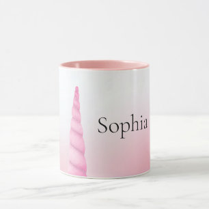Caneca Unicórnio Branco Rosa Personalizado