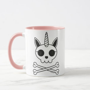 Caneca Unicórnio Crânio e Crossbones