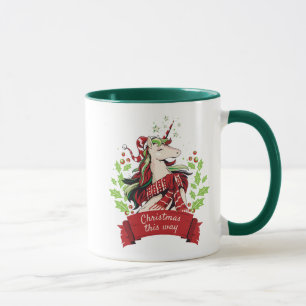 Caneca Unicórnio de Natal Mágico