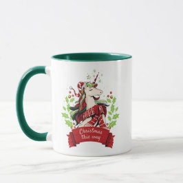 Caneca Unicórnio de Natal Mágico