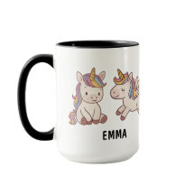Unicórnio Fofo Desenhado à Mão Personalizado