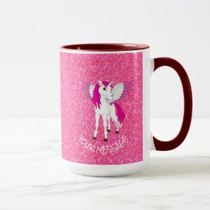 Caneca Unicórnio Rosa-Brilhante