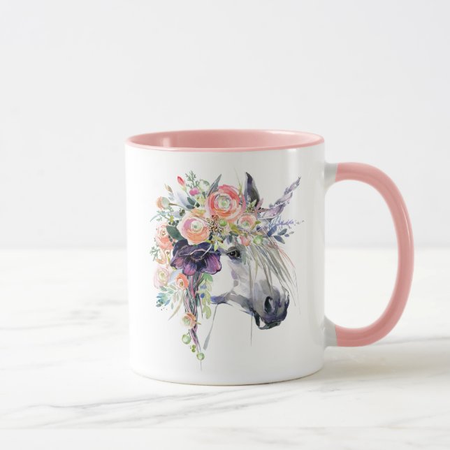 Caneca Unicórnio Vestido Floral (Direita)