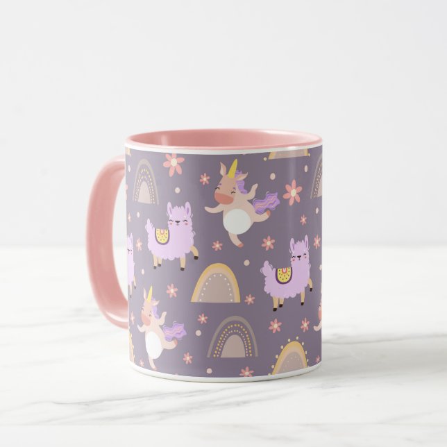 Caneca Unicórnios E Llamas Mug (Frente Esquerda)