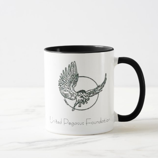 Caneca unida do logotipo da fundação de Pegasus (Direita)