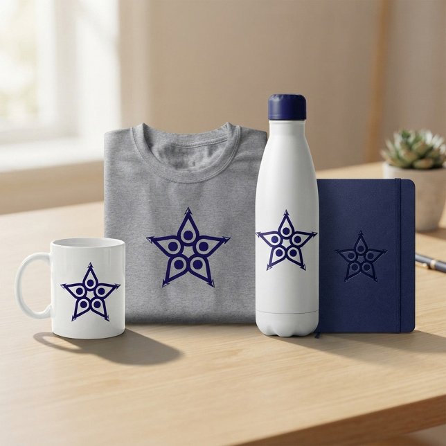 Caneca Unidade de Estrela Abstrata Moderna (Criador carregado)