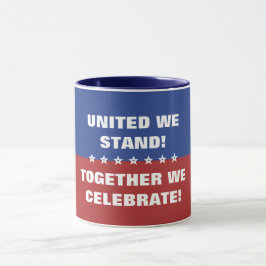 Caneca Unidos, juntos celebramos a bandeira americana