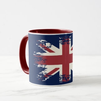 Caneca Union Jack (bandeira do Reino Unido), estilo grung