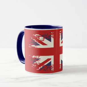 Caneca Union Jack (bandeira do Reino Unido), estilo grung