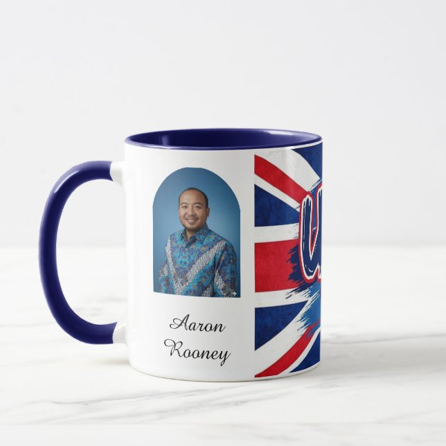 Caneca Union Jack British Flag Vintage Personalized (Esquerda)