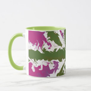 Caneca Union Jack Painted UK Art Pink and Green Art Home