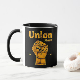 Caneca Union Made Worker Fist Labor Day Design