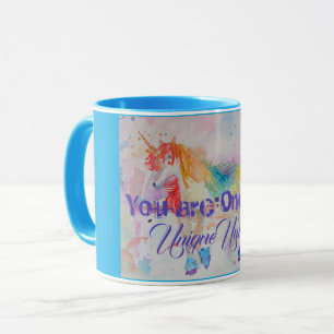 Caneca Unique Unicorn Watercolor Art Girls Ladens Mug