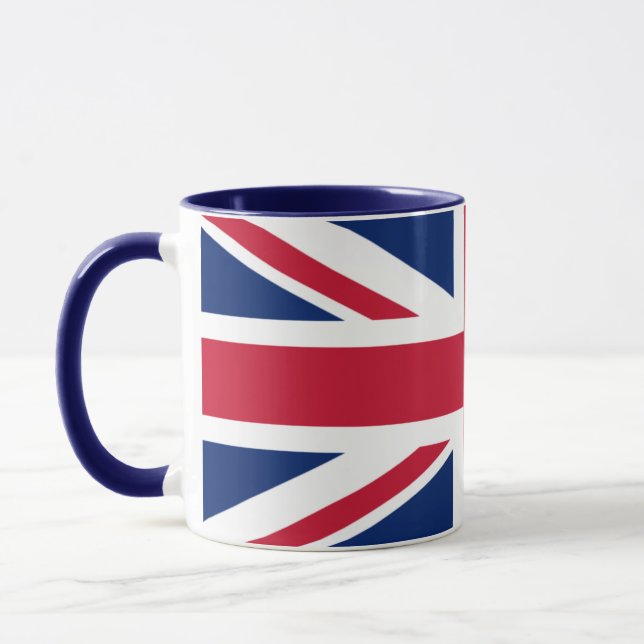 Caneca United Kingdom Union Jack Flag Personalized Mug (Esquerda)